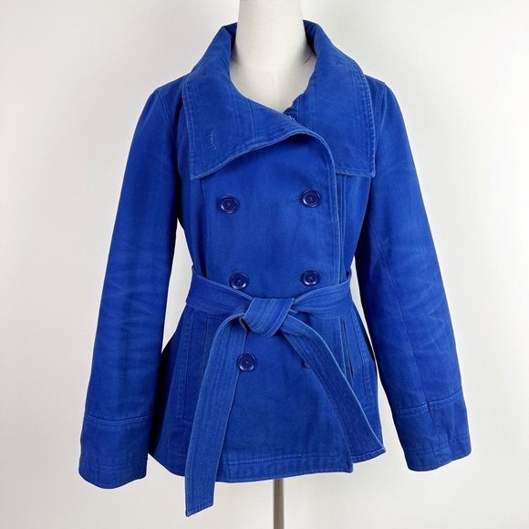 Gap Cobalt Blue Cotton Pea Coat - Picture 1 of 9